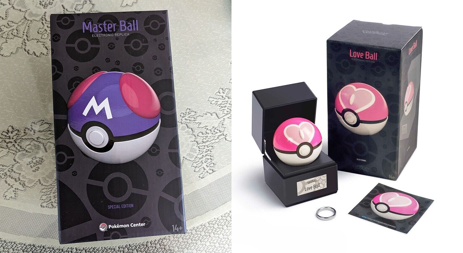 Pokemon Love Ball + Master Ball The Wand Company Official Purple Pink Pokeball