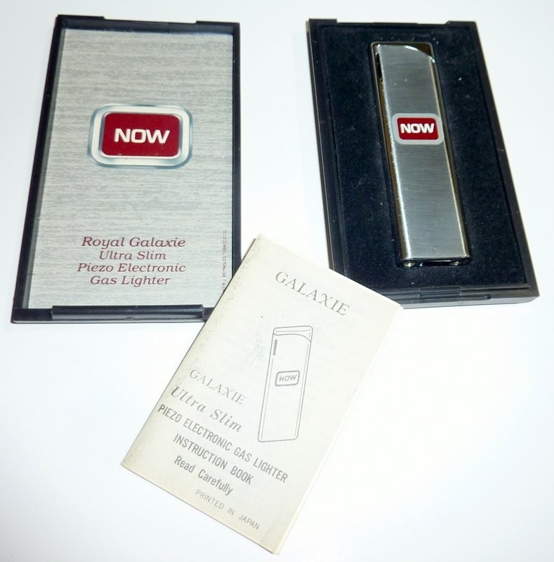 OS Vintage Royal Galaxie Ultra Slim Piezo Gas Lighter Japan Mint Box Manual OS Vintage Royal Galaxie Ultra Slim Piezo Gas Lighter Japan Mint Box Manual