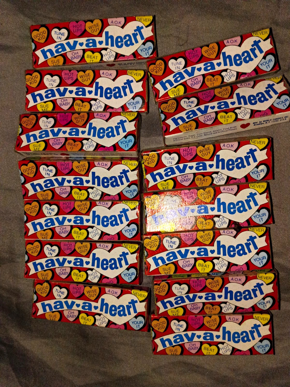 World Candies Inc. out of Brooklyn, Ny "have a heart" candy sticka boxs empty World Candies Inc. out of Brooklyn, Ny "have a heart" candy sticka boxs empty