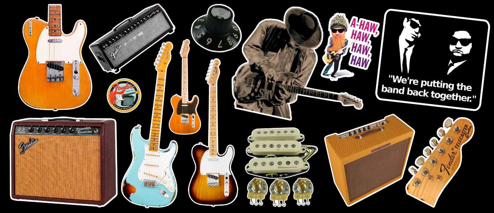 Vintage Guitar & Amp Contour Cut Vinyl Sticker Pack Vol.1 Vintage Guitar & Amp Contour Cut Vinyl Sticker Pack Vol.1