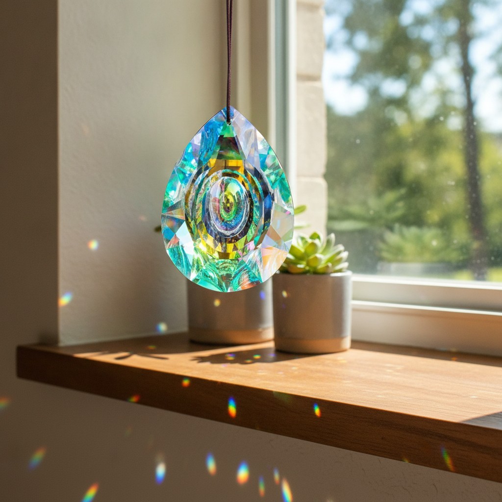 Elegant Hanging Crystal Prism - 89mm Suncatcher for Rainbow Reflections