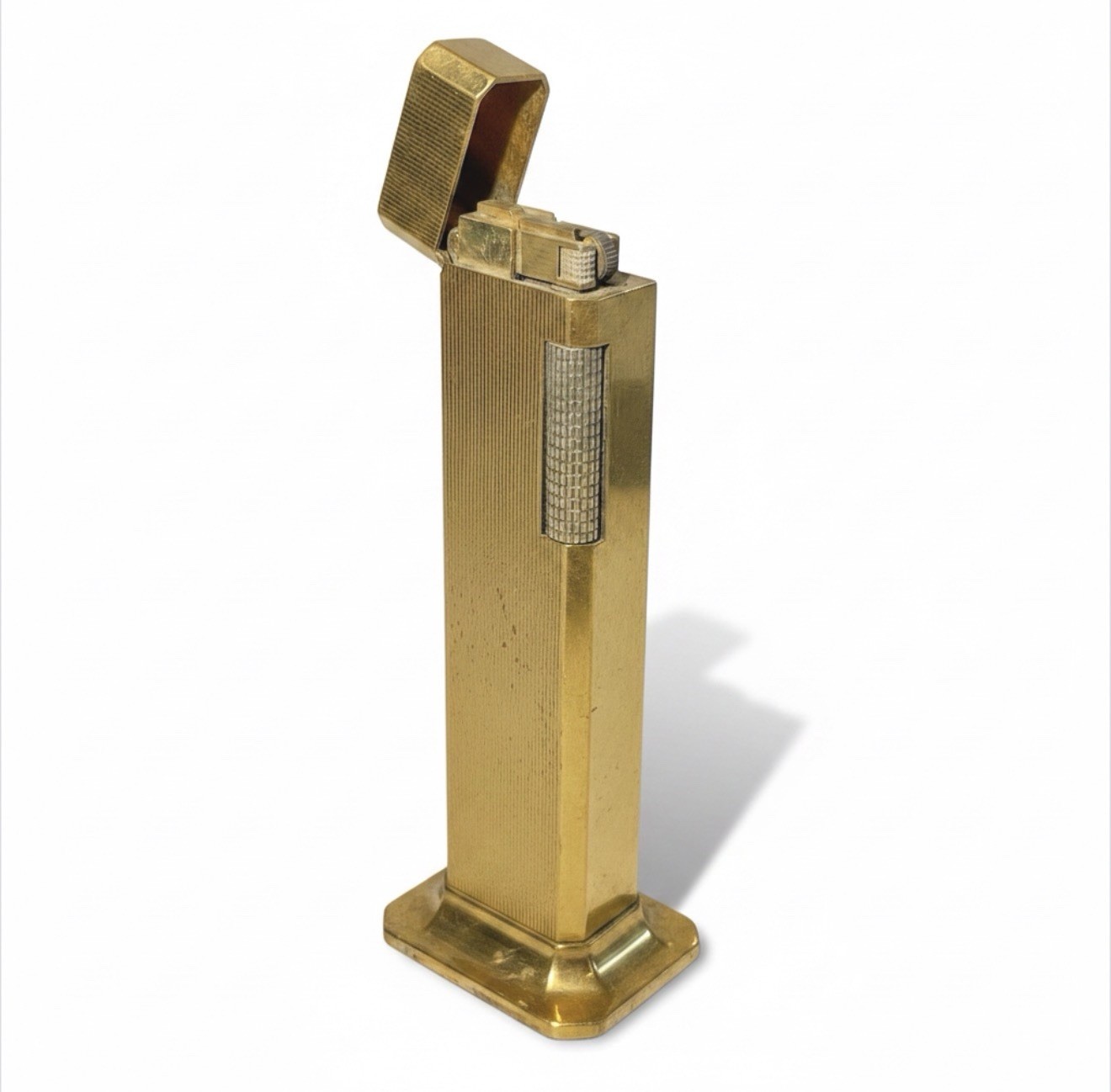 Vintage Dunhill Tallboy Table Lighter Gold Tone Made In England Vintage Dunhill Tallboy Table Lighter Gold Tone Made In England