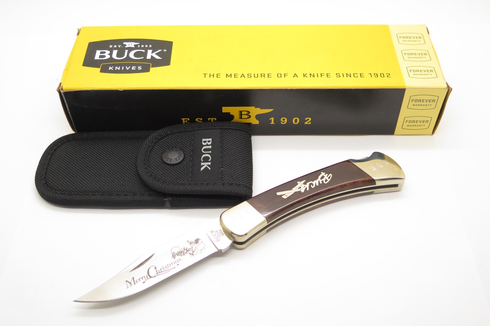 2010 Buck 110 Merry Christmas USA Smooth Bone Handle Folding Lockback Hunter 2010 Buck 110 Merry Christmas USA Smooth Bone Handle Folding Lockback Hunter