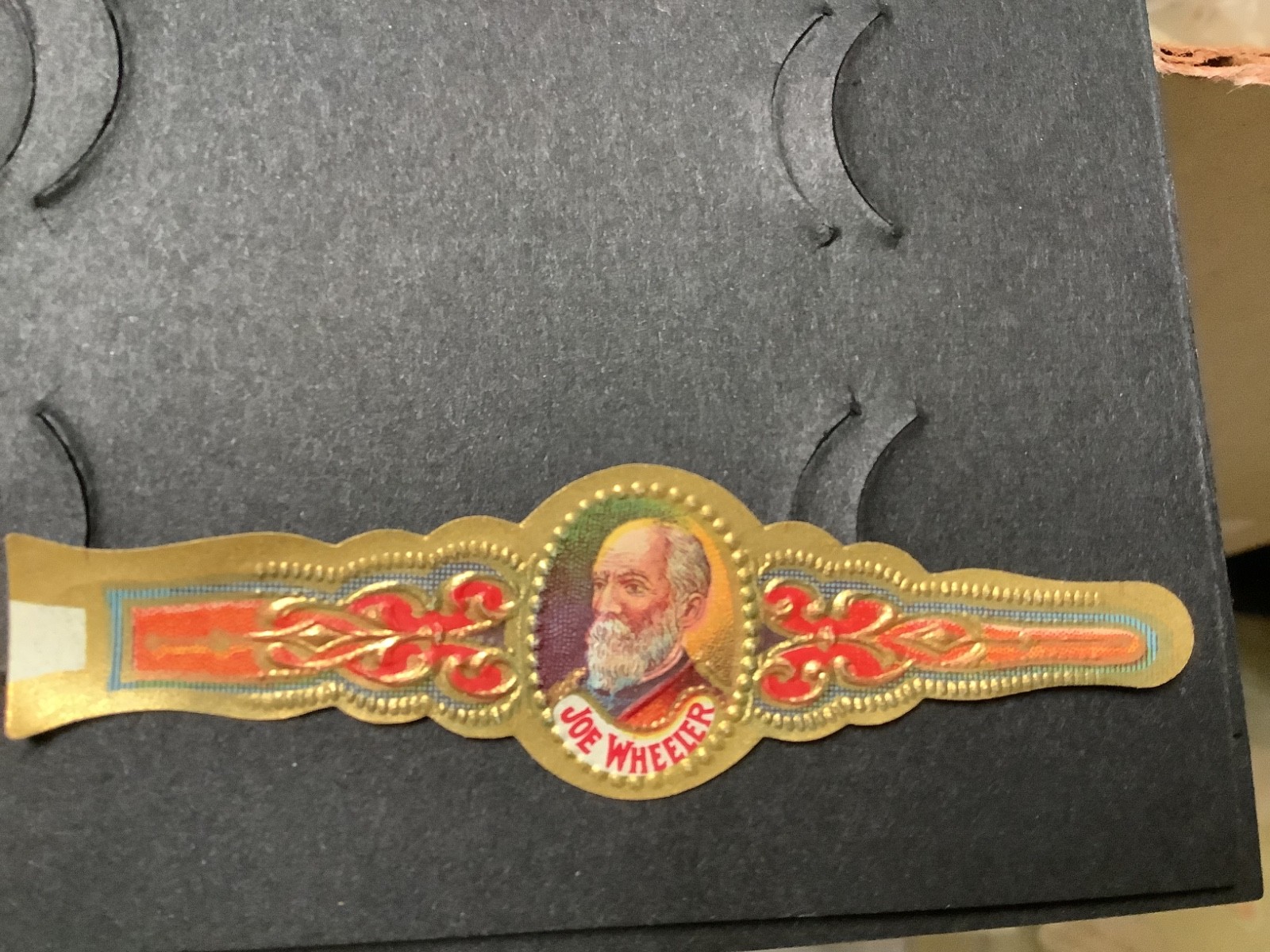 c1890 - Confederate General Joe Wheeler Cigar Band Original c1890 - Confederate General Joe Wheeler Cigar Band Original