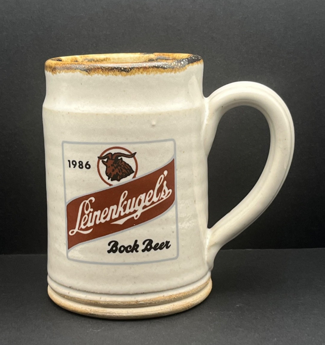 Vintage Rare Leinenkugel's 1986 Bock Beer Stein Brown Stoneware Mug by J. Thomas Vintage Rare Leinenkugel's 1986 Bock Beer Stein Brown Stoneware Mug by J. Thomas