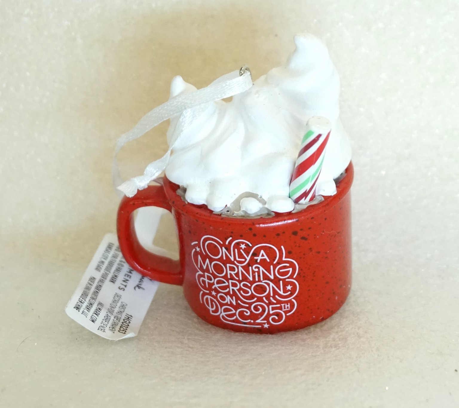 Hallmark Red Mug Hot Cocoa Christmas Ornament Whipped Cream Candy Cane Hallmark Red Mug Hot Cocoa Christmas Ornament Whipped Cream Candy Cane