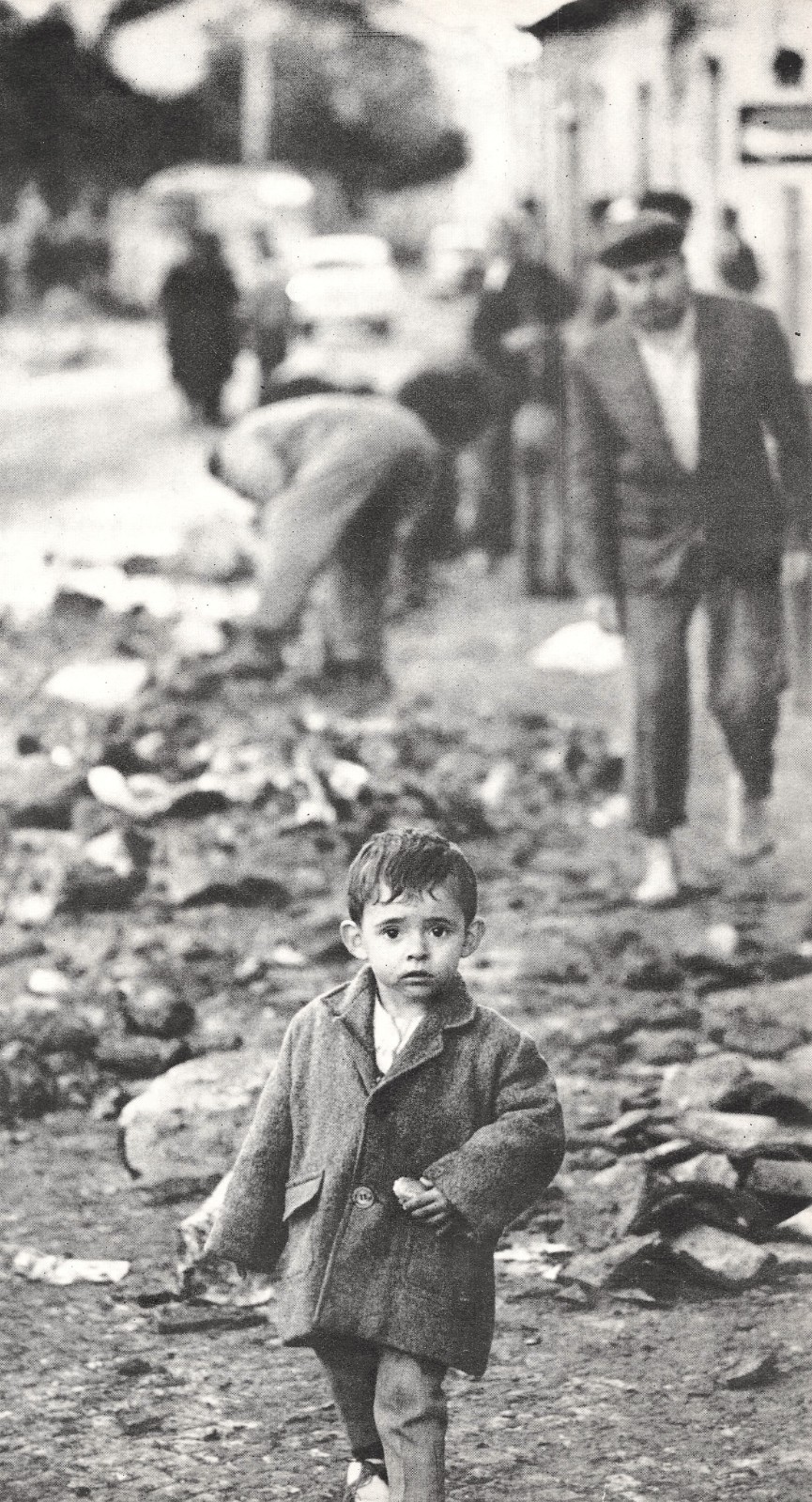 Portuguese Child In Lisbon Flood Ruins Post Night Rain Disaster Vtg Mag Excerpt