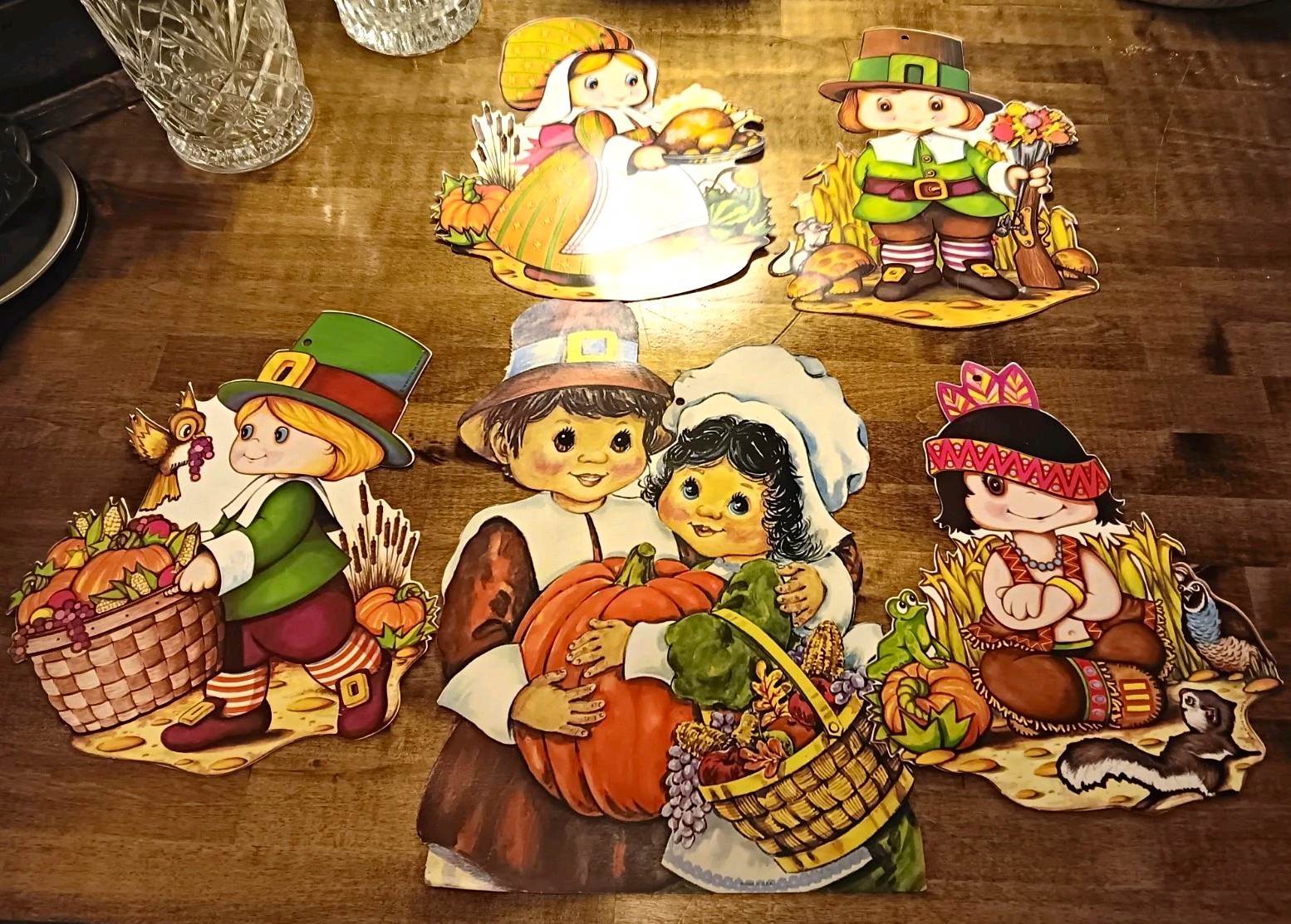 5 VTG 1970's Beistle Cardboard Cut Outs Thanksgiving Wall Décor 5 VTG 1970's Beistle Cardboard Cut Outs Thanksgiving Wall Décor