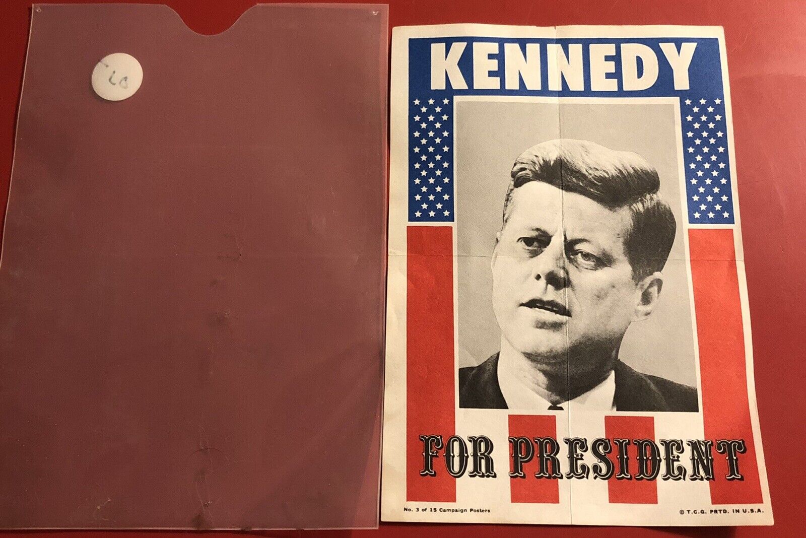 1972 John F Kennedy JFK President Topps Mini Campaign Poster 5” x 7”