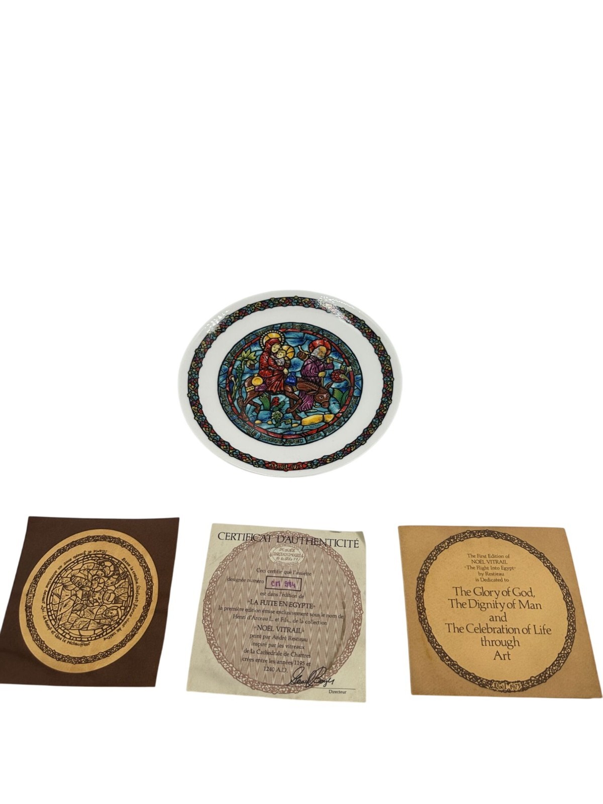 Henri DArceau Limoges La Fuite En Egypte Plate 1975 Porcelain Hand Painted 8.5" Henri DArceau Limoges La Fuite En Egypte Plate 1975 Porcelain Hand Painted 8.5"