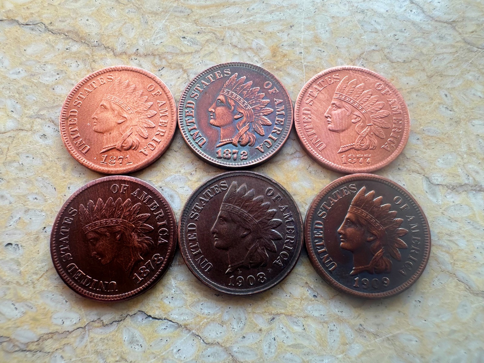 Lot of 6 1871 1872 1877 1878 1908 1909S Lot of 6 1871 1872 1877 1878 1908 1909S