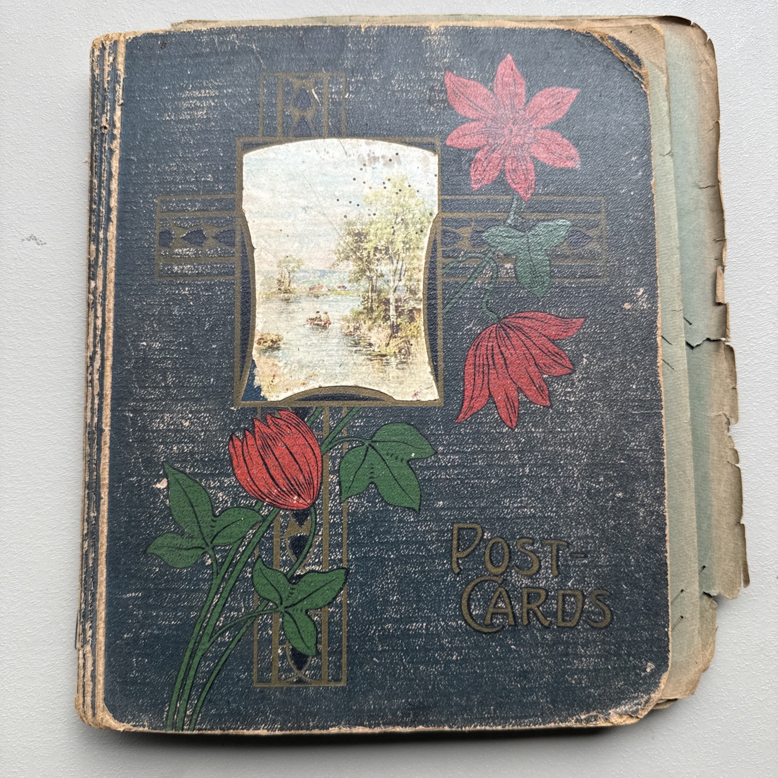 Antique Postcard Album Book Christmas Valentine Easter Holiday Antique Postcard Album Book Christmas Valentine Easter Holiday