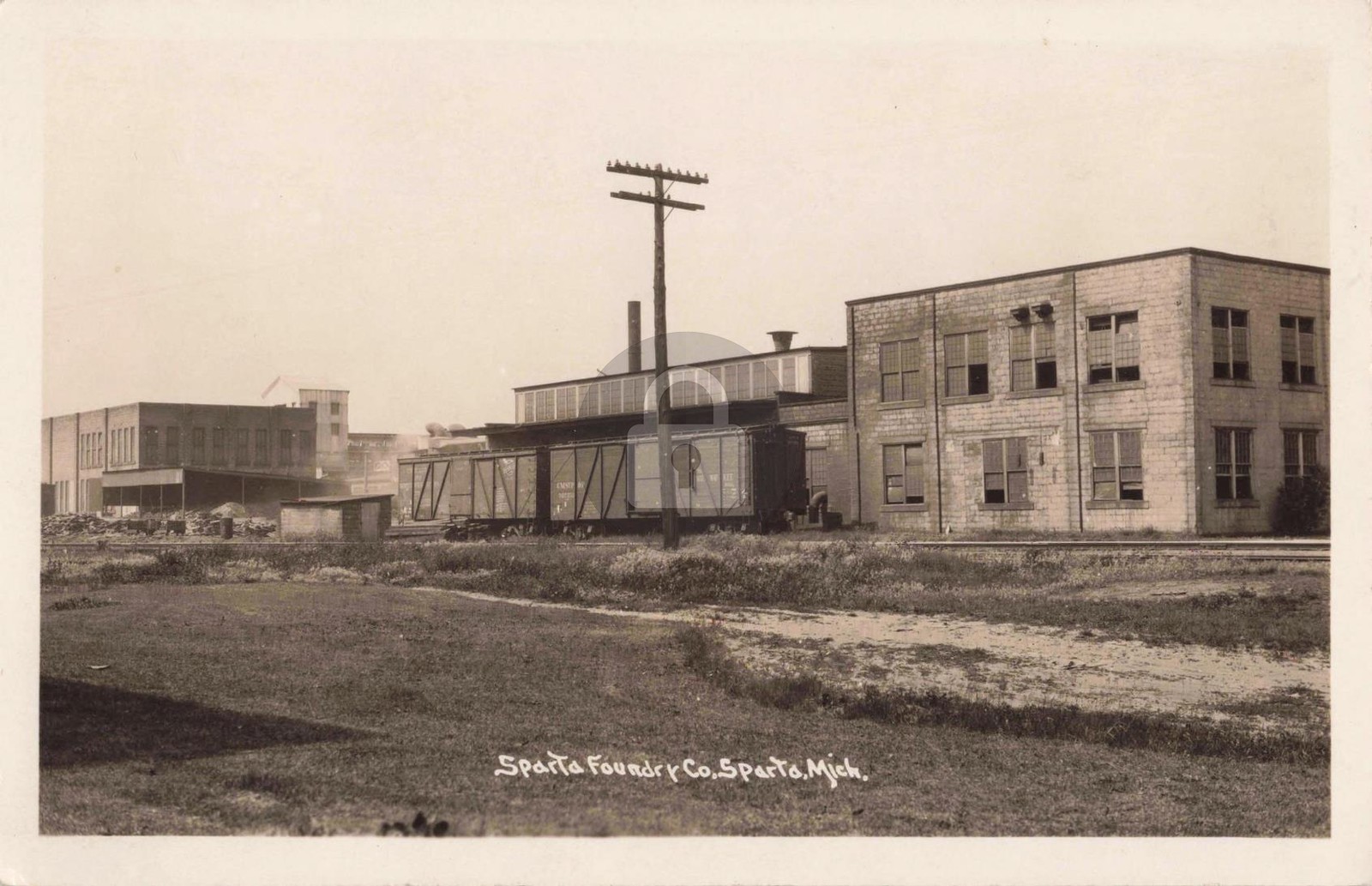 Railroad by Sparta Foundry Co., Sparta MI Michigan RPPC Photo Postcard COPY Railroad by Sparta Foundry Co., Sparta MI Michigan RPPC Photo Postcard COPY