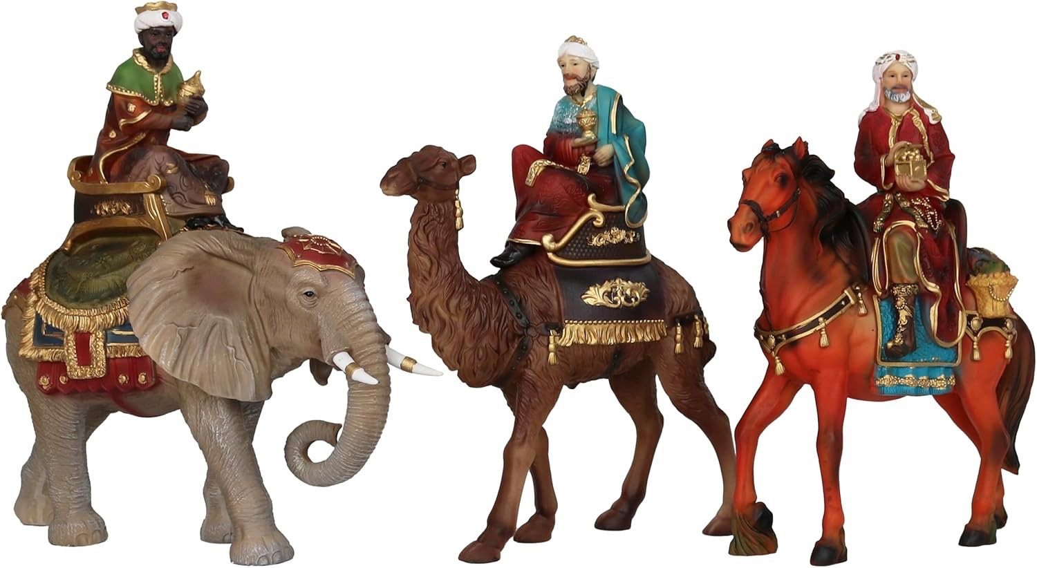 Caspar, Melchior, and Balthasar Three Wise Men 12" Christmas Figure Resin Reyes Caspar, Melchior, and Balthasar Three Wise Men 12" Christmas Figure Resin Reyes