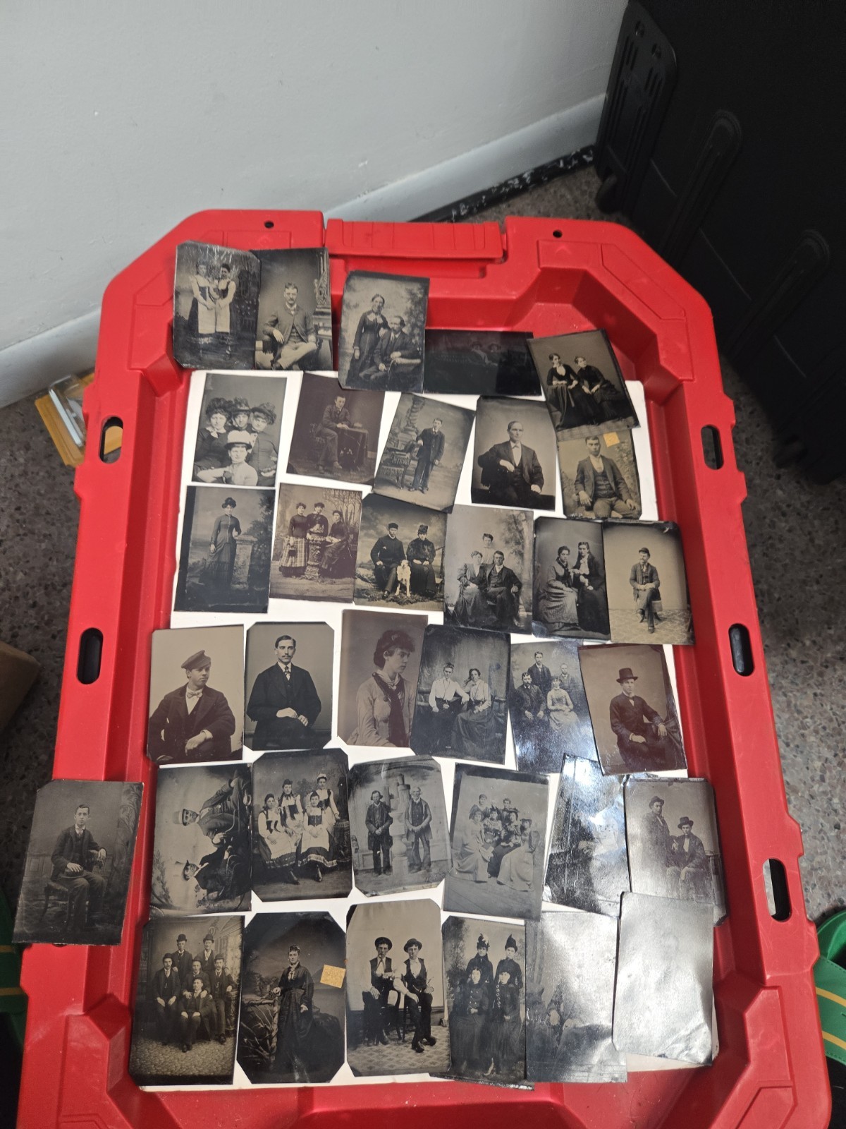 Antique 19th Century Tintype Photos Lot Of 35