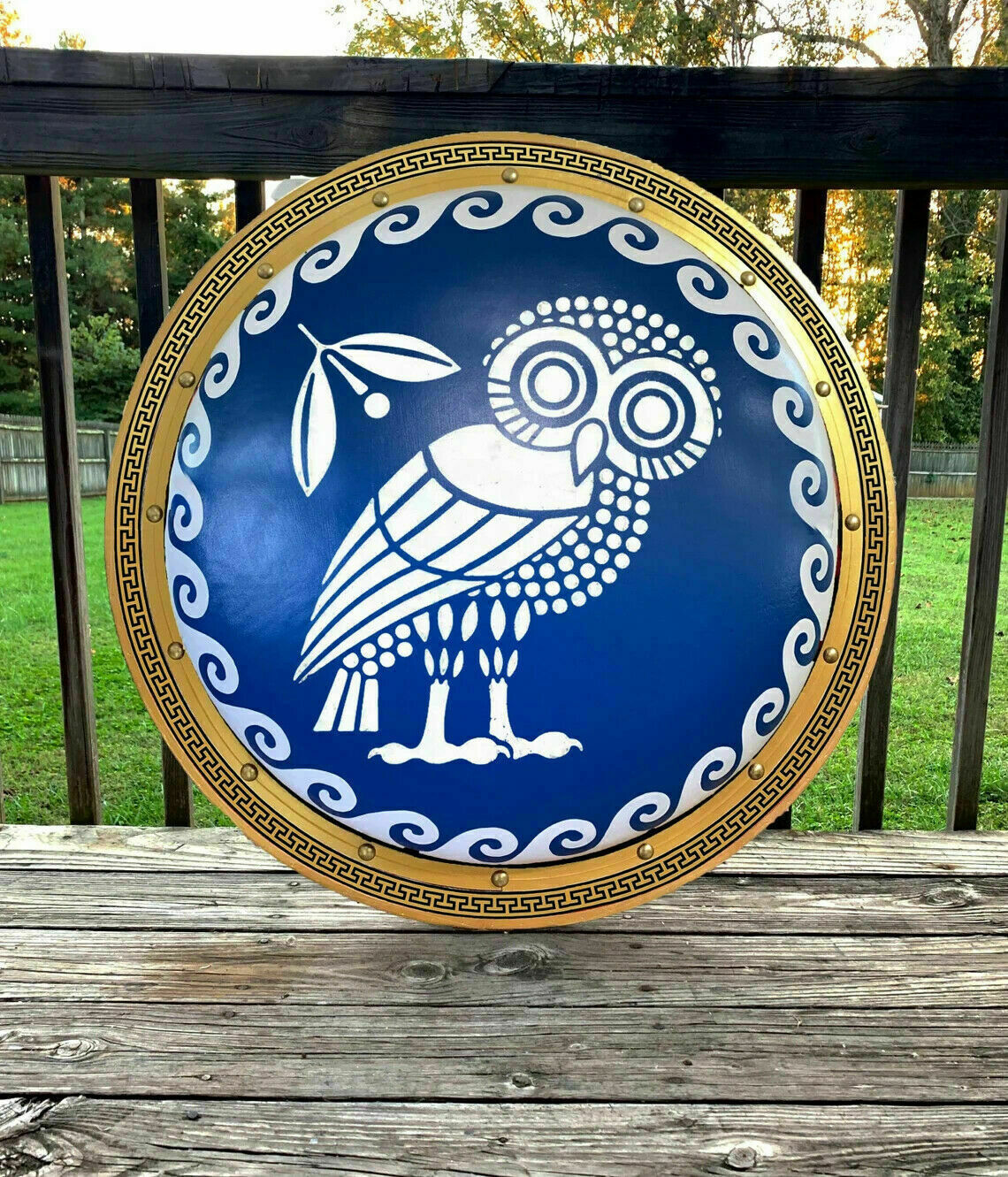 Odyssey Owl Authentic Ancient Greek Hoplite Shield  larp Medieval Christmas gift