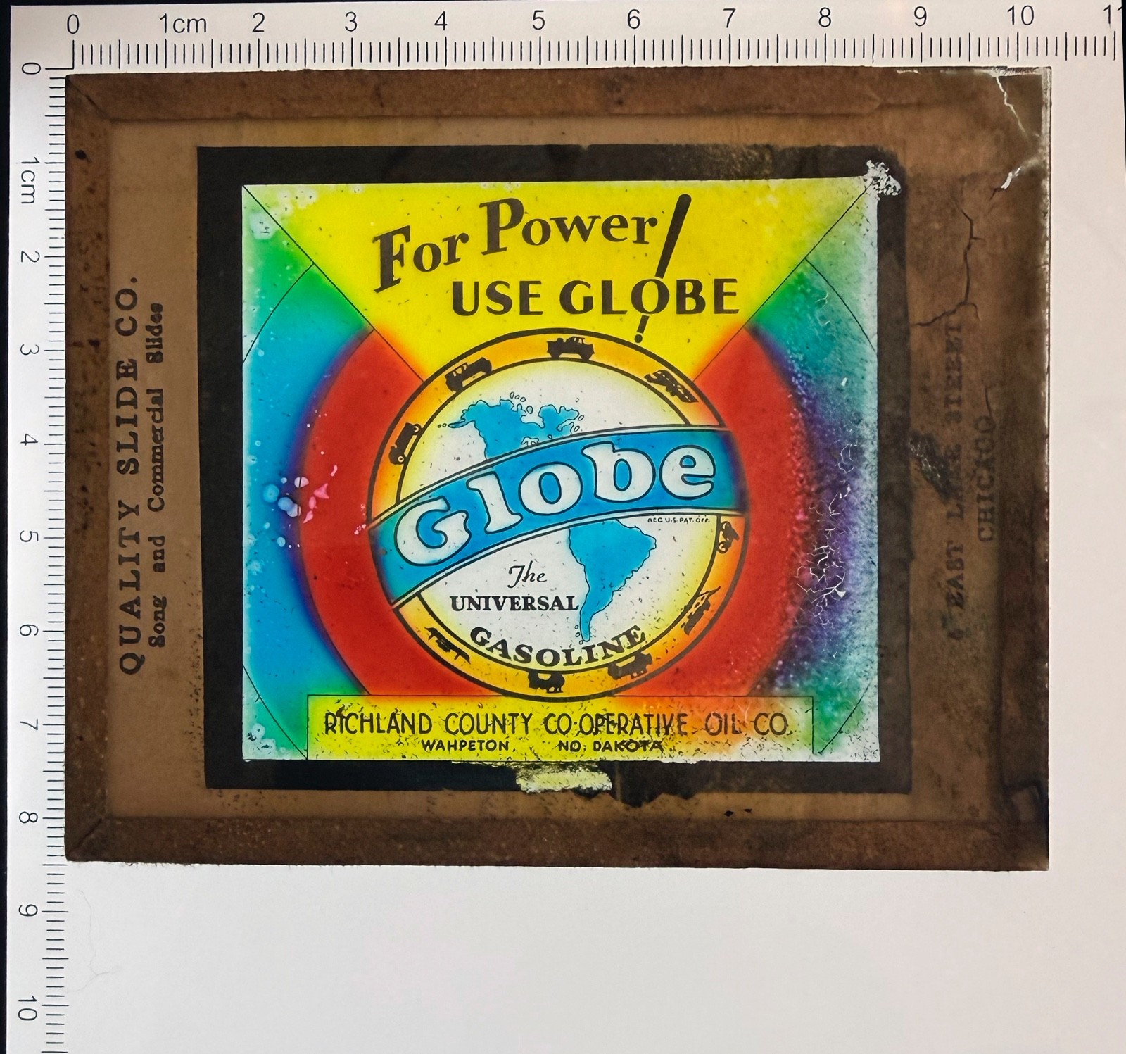 1920's Globe Universal Gasoline Petroleum Vintage Magic Lantern Slide (RARE) 1920's Globe Universal Gasoline Petroleum Vintage Magic Lantern Slide (RARE)