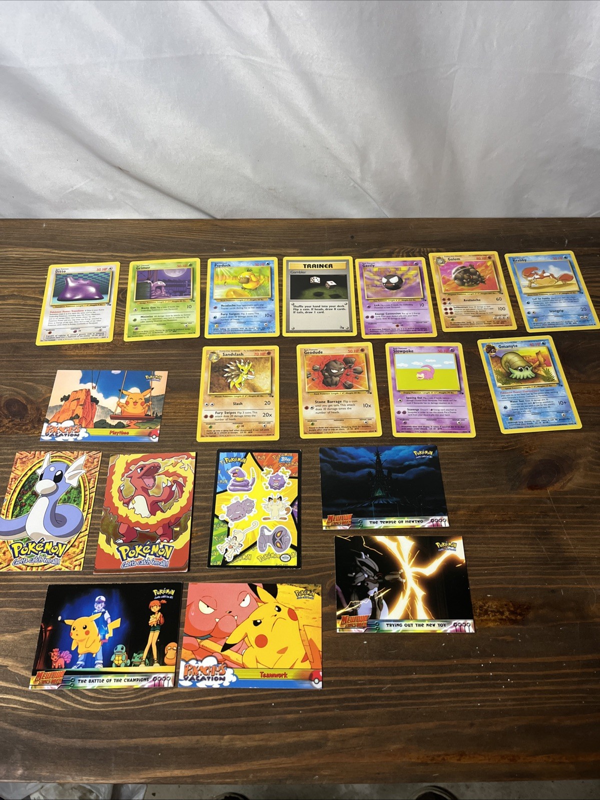 Vintage Fossil And Mewtwo Strikes Back Card Lot Of 19 Vintage Fossil And Mewtwo Strikes Back Card Lot Of 19