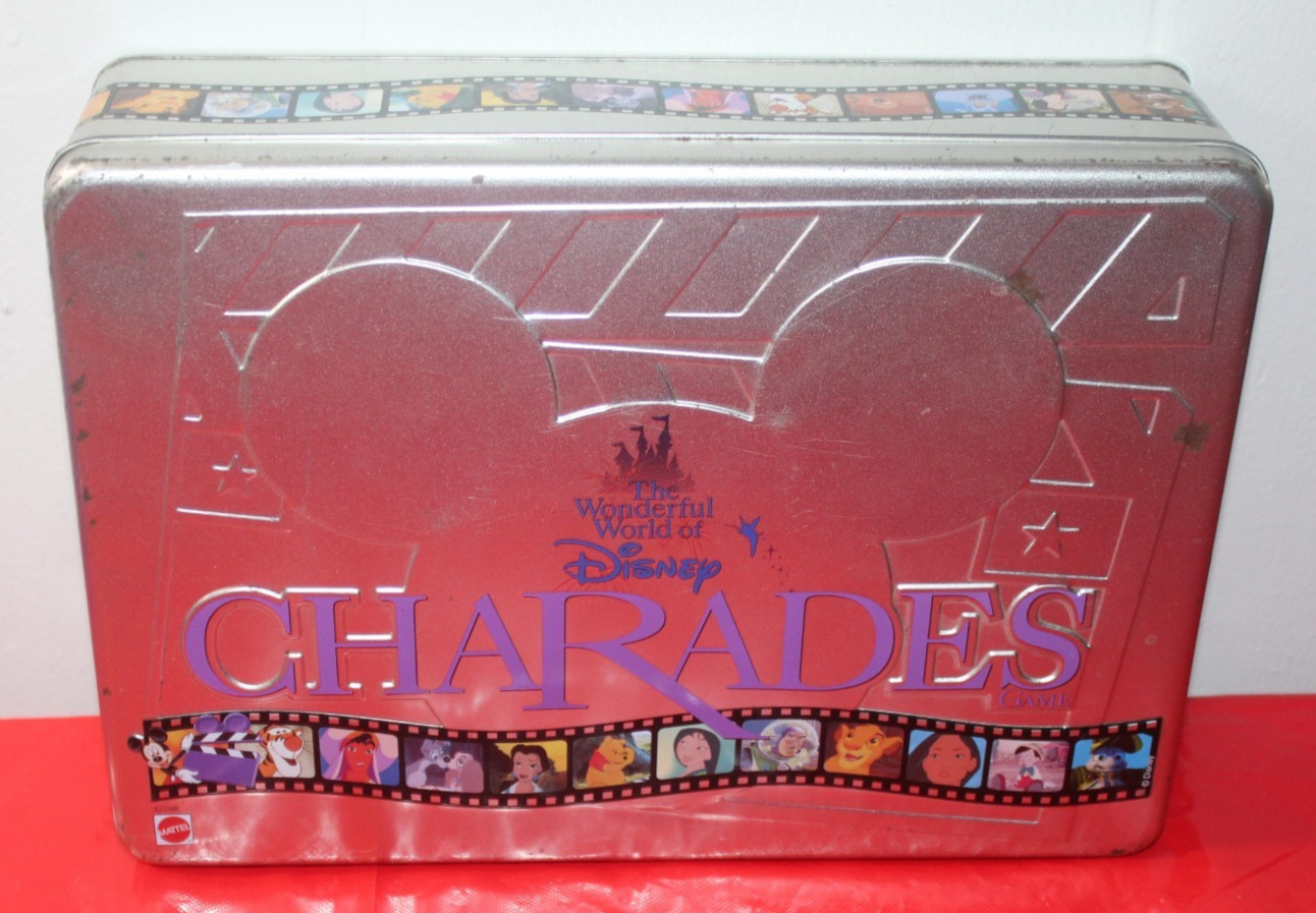 Mattel Wonderful World of Disney Charades Game in Tin Box, Disney Theme Complete
