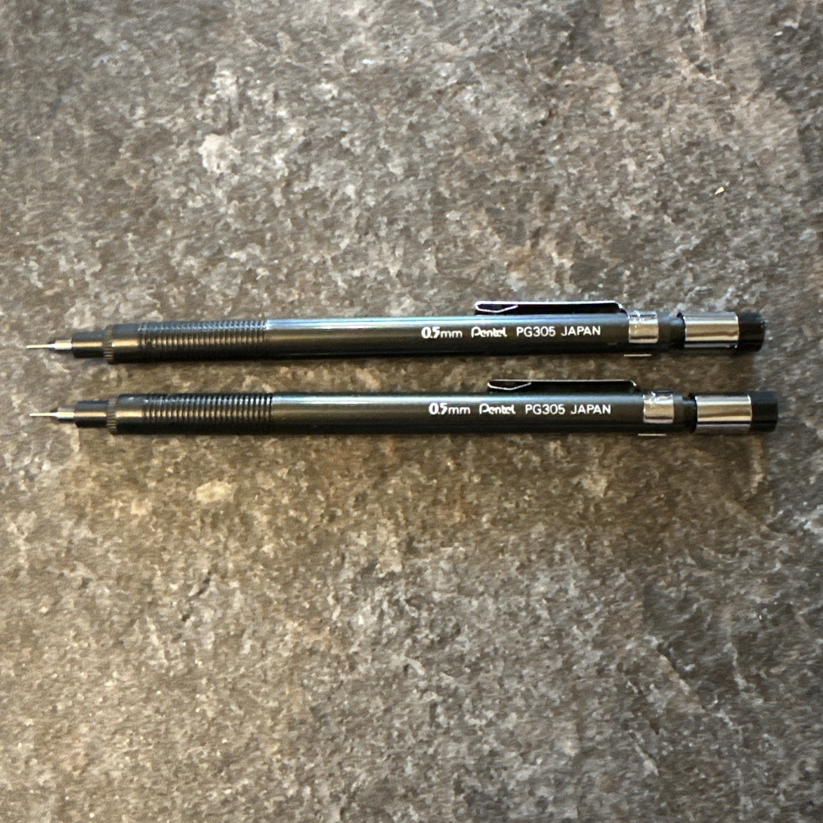 2 PENTEL PG305 Mechanical Pencil 0.5mm Vtg Black Japan 1960's Retired Lot Of Two 2 PENTEL PG305 Mechanical Pencil 0.5mm Vtg Black Japan 1960's Retired Lot Of Two