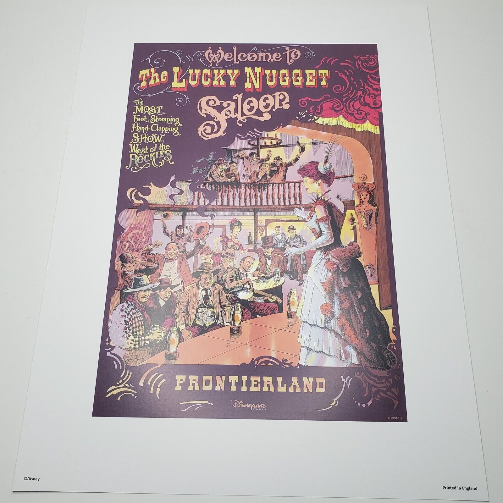 Lucky Nugget Saloon Poster Authentic Disney Euro Disneyland Paris Frontierland