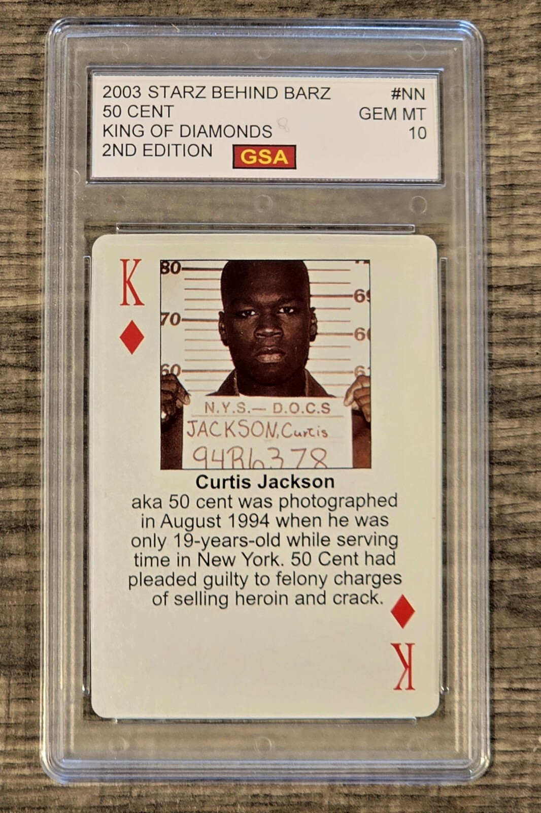 50 Cent 2003 Starz Behind Barz Playing Card Graded GSA GEM Mint 10 50 Cent 2003 Starz Behind Barz Playing Card Graded GSA GEM Mint 10