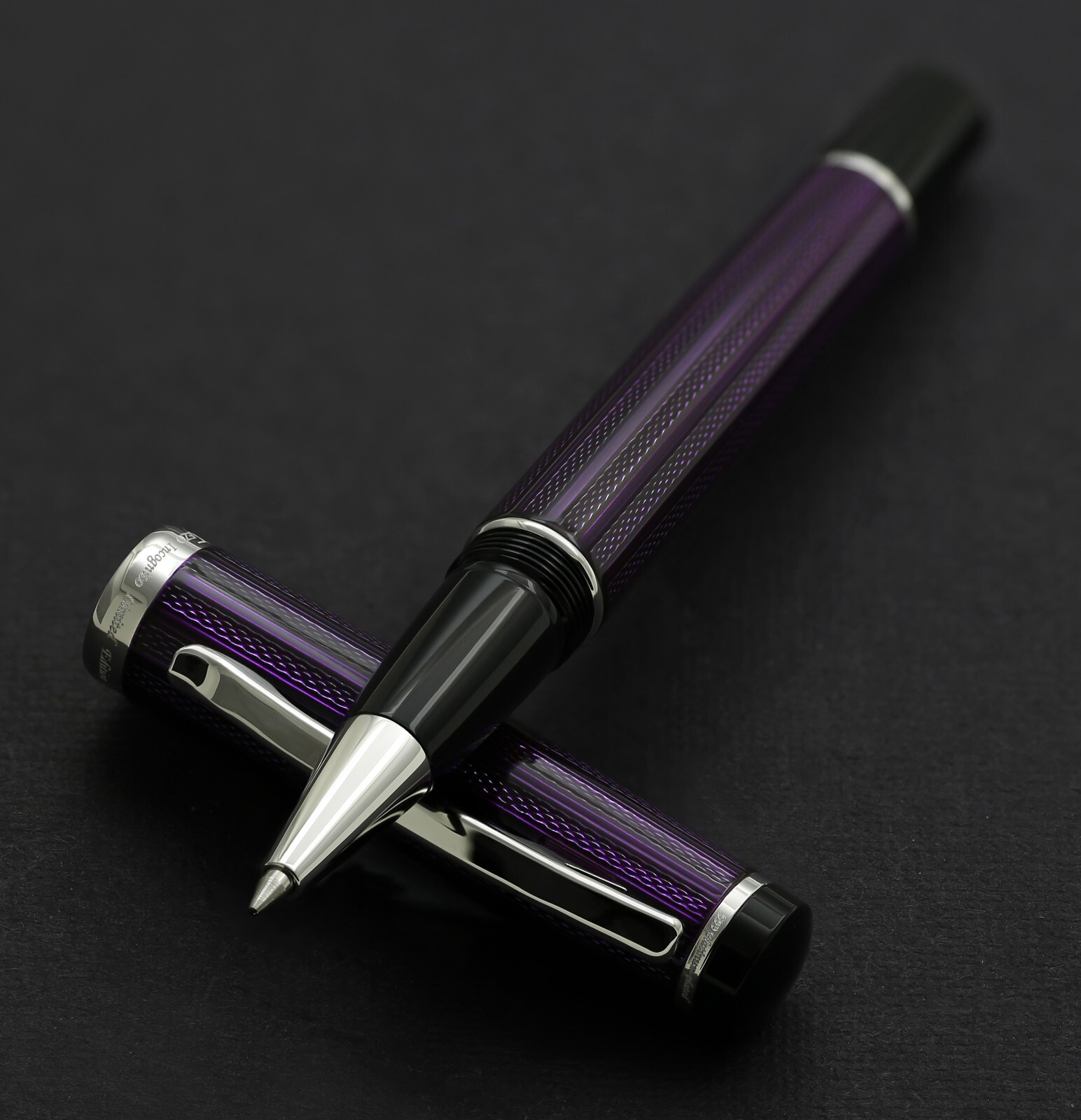 Xezo Incognito Purple Rollerball Pen, Fine Tip. Platinum Plated. Handmade, LE Xezo Incognito Purple Rollerball Pen, Fine Tip. Platinum Plated. Handmade, LE