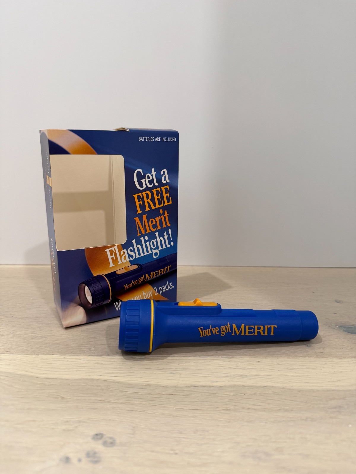 Vintage "You've Got Merit" flashlight; Merit Cigarette Promo; New in Box Vintage "You've Got Merit" flashlight; Merit Cigarette Promo; New in Box