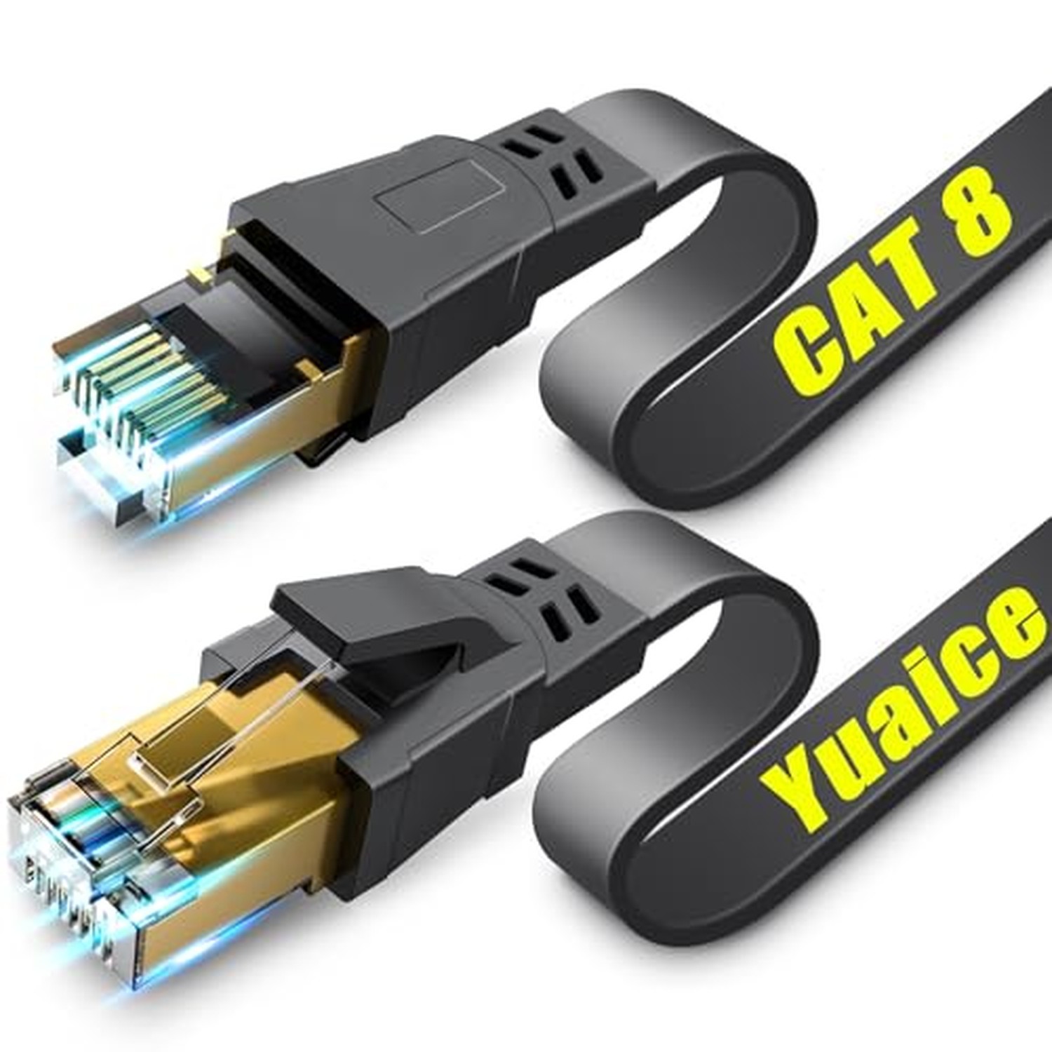 Cat 8 Ethernet Cable 100FT, 40Gbps 2000MHz High Speed Gaming LAN Cable, Gold-... Cat 8 Ethernet Cable 100FT, 40Gbps 2000MHz High Speed Gaming LAN Cable, Gold-...