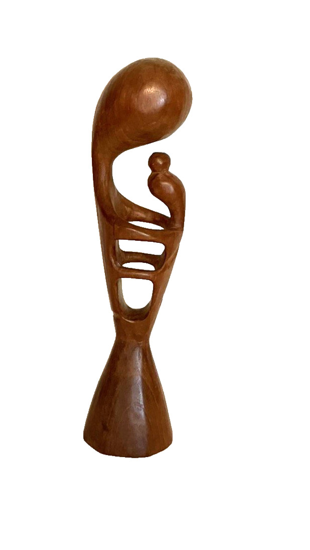 VTG 1970s Modernist Mother & Child Wooden Artisan Made Sculpture Approx. 11x3" VTG 1970s Modernist Mother & Child Wooden Artisan Made Sculpture Approx. 11x3"