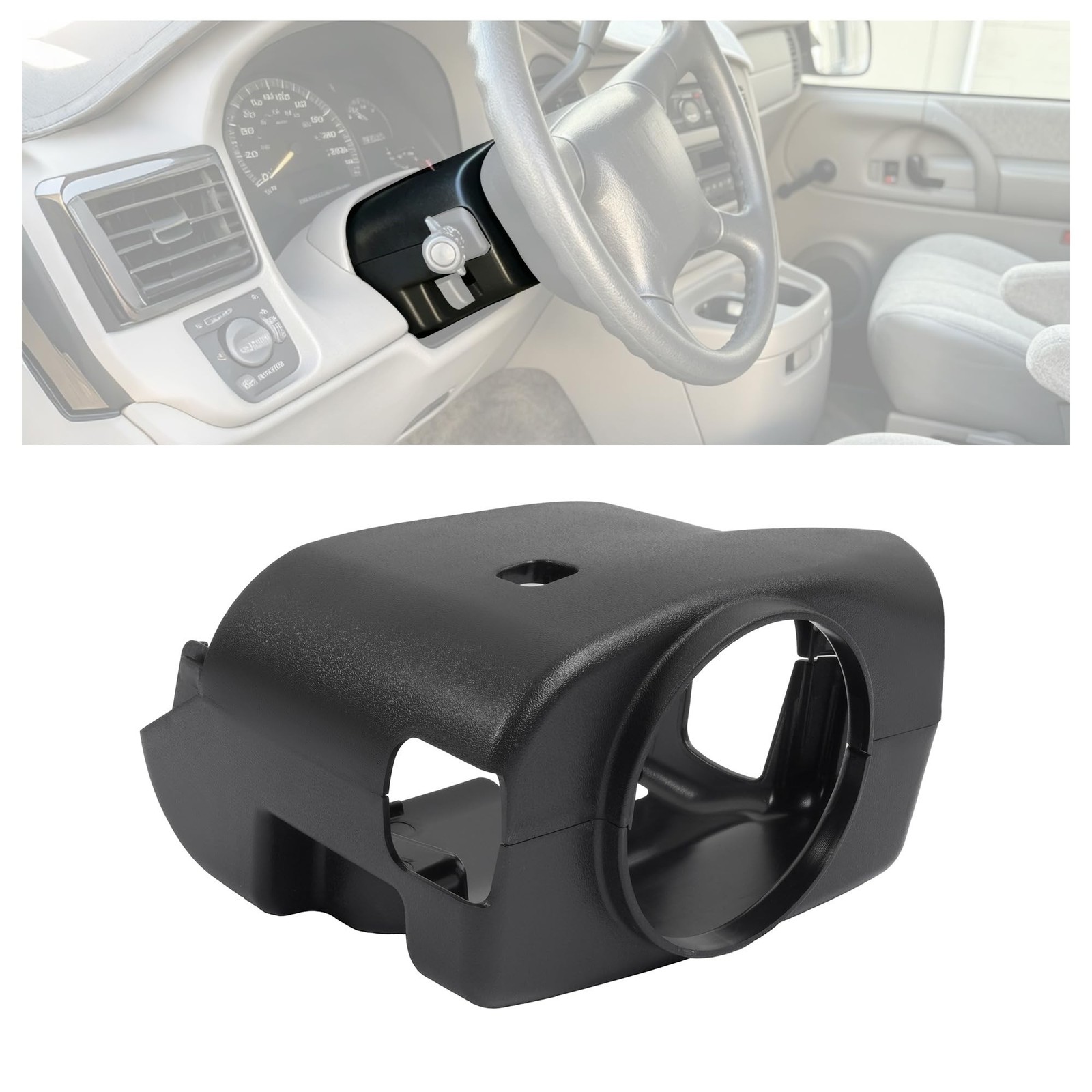Black Steering Column Cover Compatible with 1995-2004 Chevy Chevrolet GMC C/K...