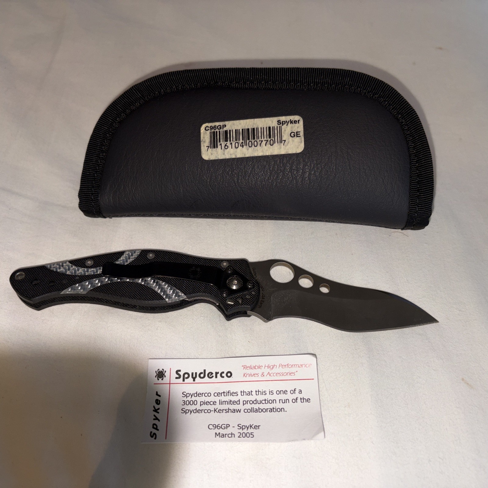 RARE Spyderco SpyKer C96GP Ken Onion Kershaw/Spyderco Collab 1 of 3000 S30V NEW