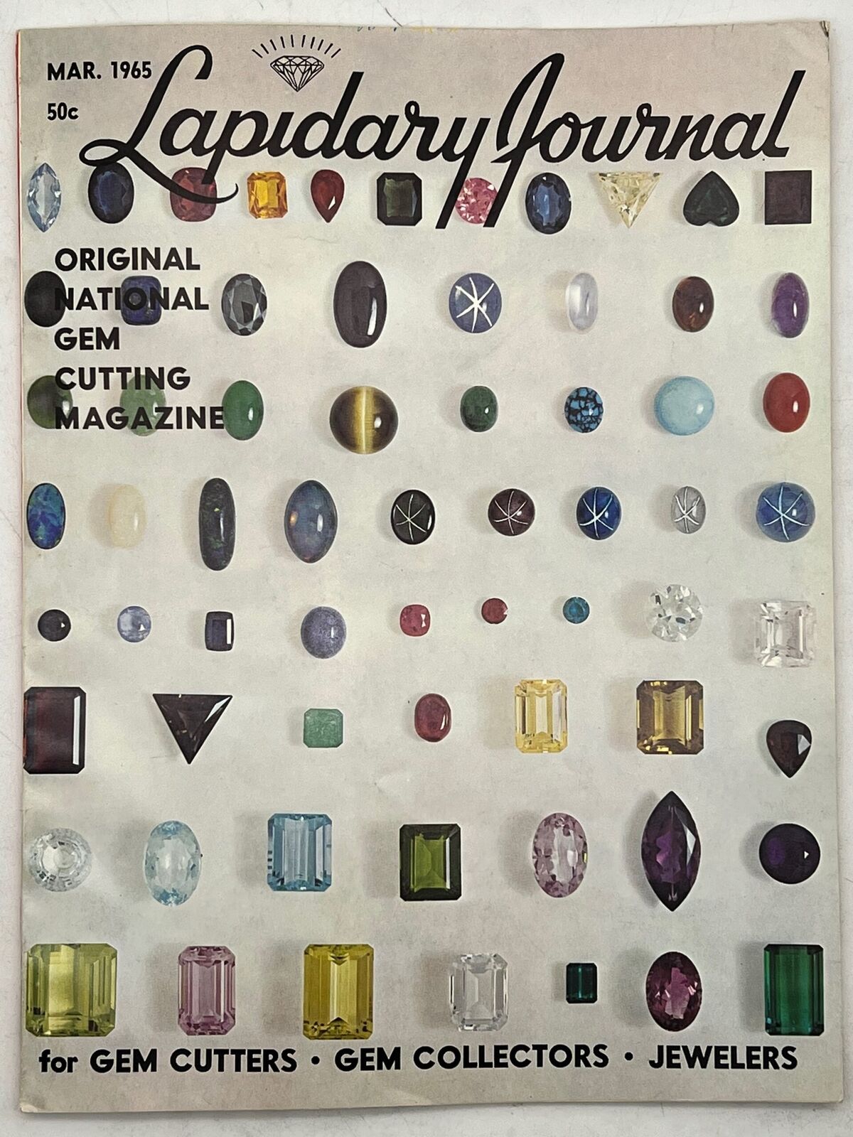 Lapidary Journal Magazine 1965 March Faceted Star and Cat's Eye Gems