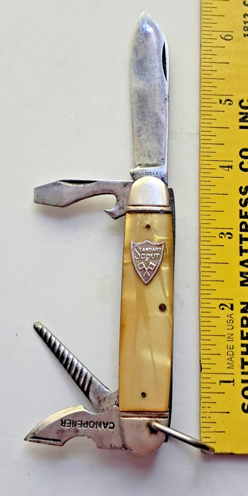 Camillus USA Standard Scout very rare Ivory Pearl celliuloid handles item# 278 Camillus USA Standard Scout very rare Ivory Pearl celliuloid handles item# 278