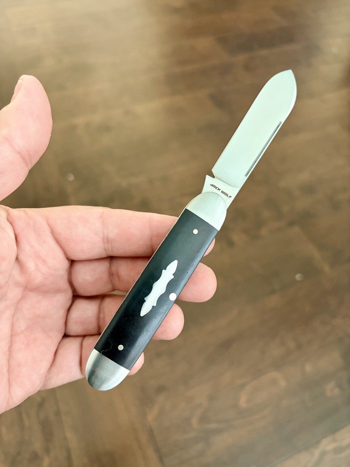 Rare / Discontinued - Jack Wolf Gateway Equal End Ebony Wood Knife Rare / Discontinued - Jack Wolf Gateway Equal End Ebony Wood Knife