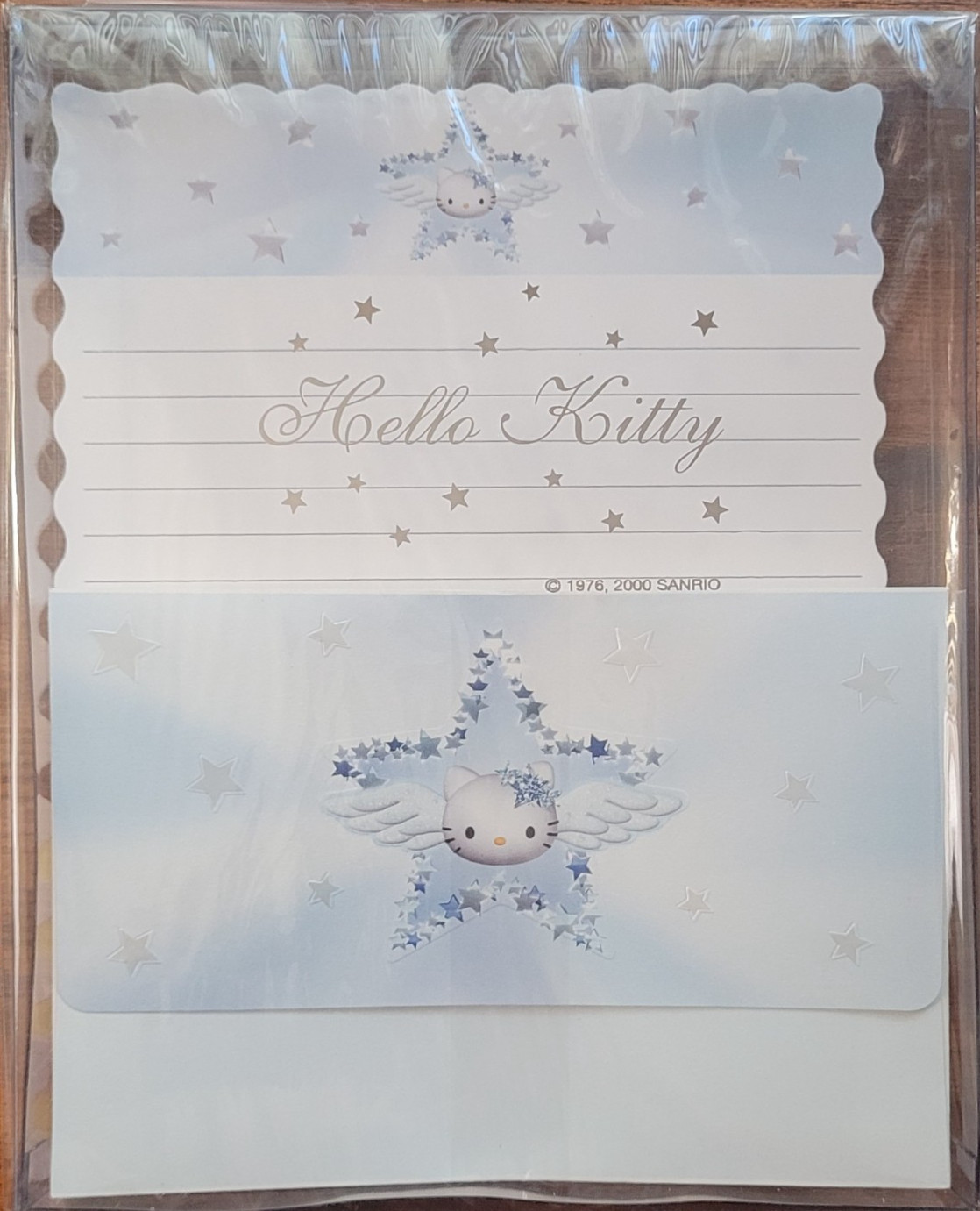Vintage 2000 Hello Kitty Blue Angel Star Stationery Letter Set NEW Sealed Sanrio Vintage 2000 Hello Kitty Blue Angel Star Stationery Letter Set NEW Sealed Sanrio