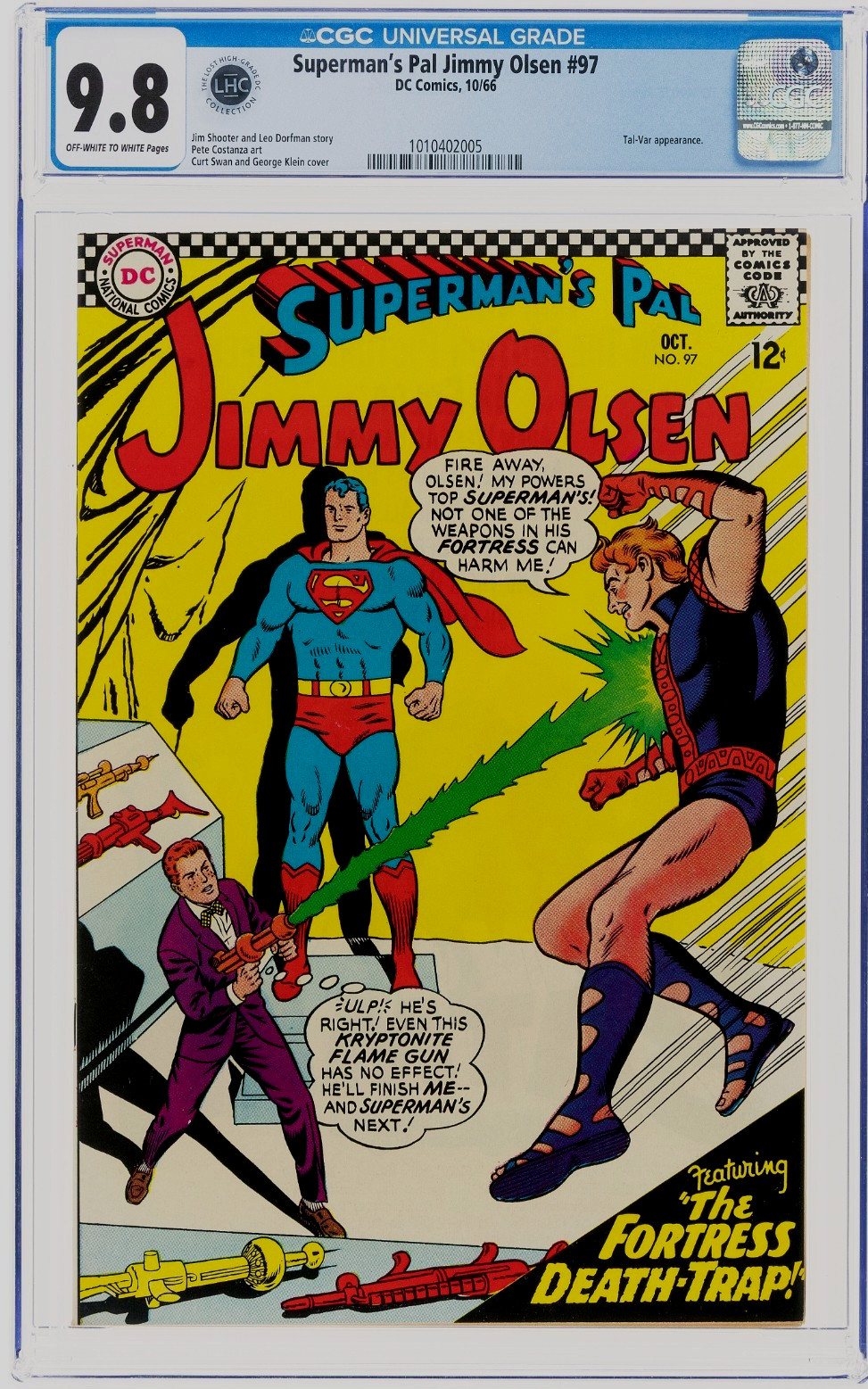Superman's Pal Jimmy Olsen DC Comics 10/66 #97 Top Pop CGC 9.8 FINEST KNOWN RARE