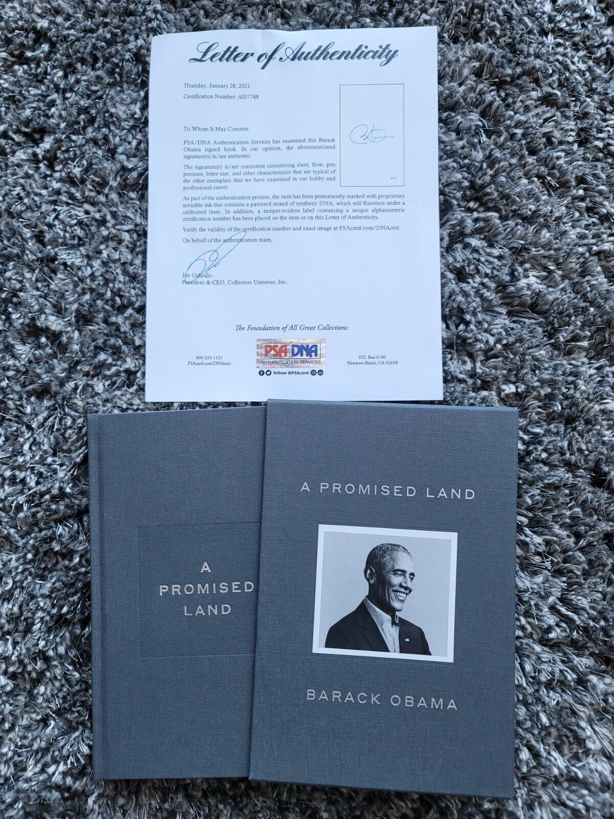 President Barack Obama Signed Promised Land Deluxe 1st Edition PSA/DNA Full LOA