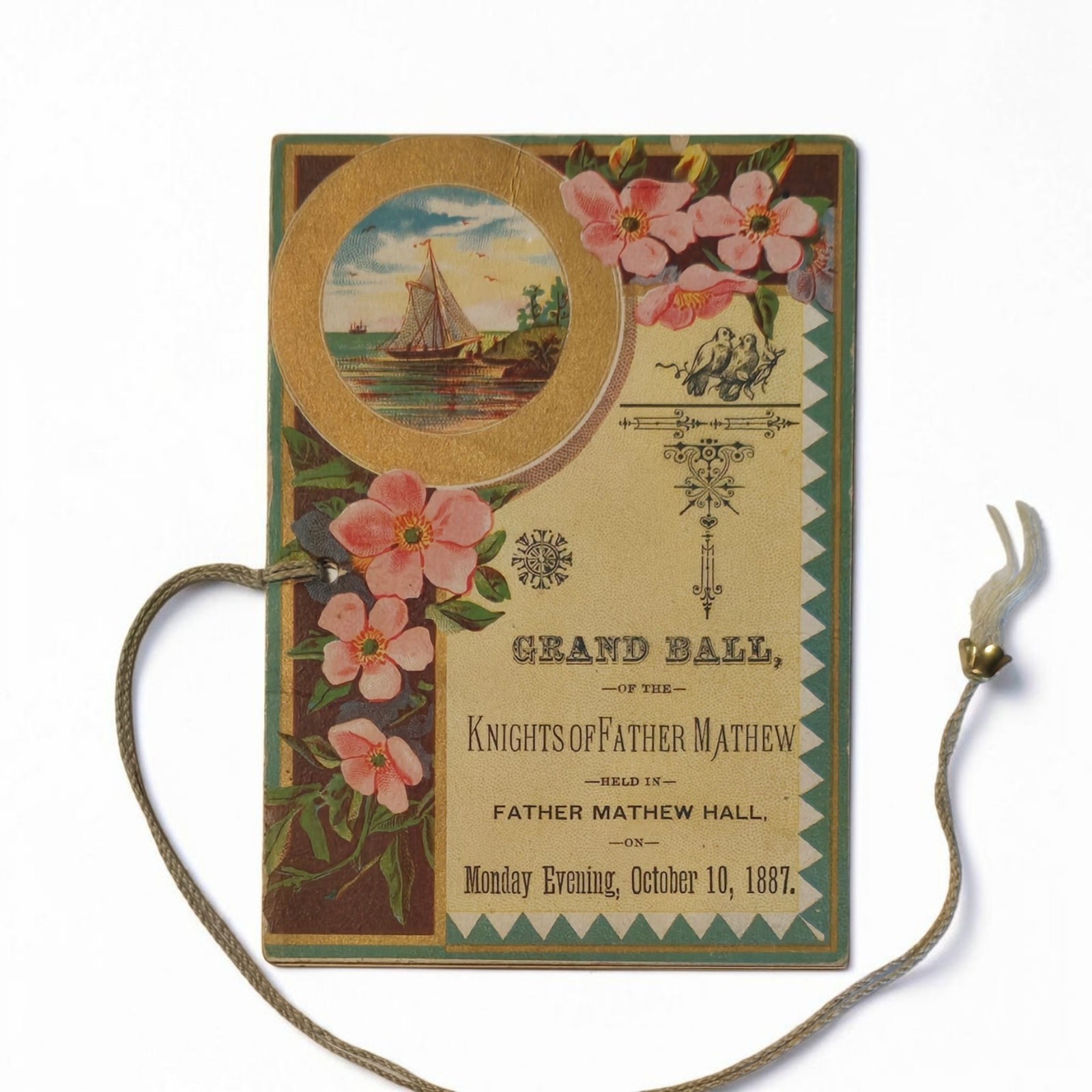 Antique 1887 Knights of Father Mathew Grand Ball Program Archbald PA 3.25"X4.75" Antique 1887 Knights of Father Mathew Grand Ball Program Archbald PA 3.25"X4.75"