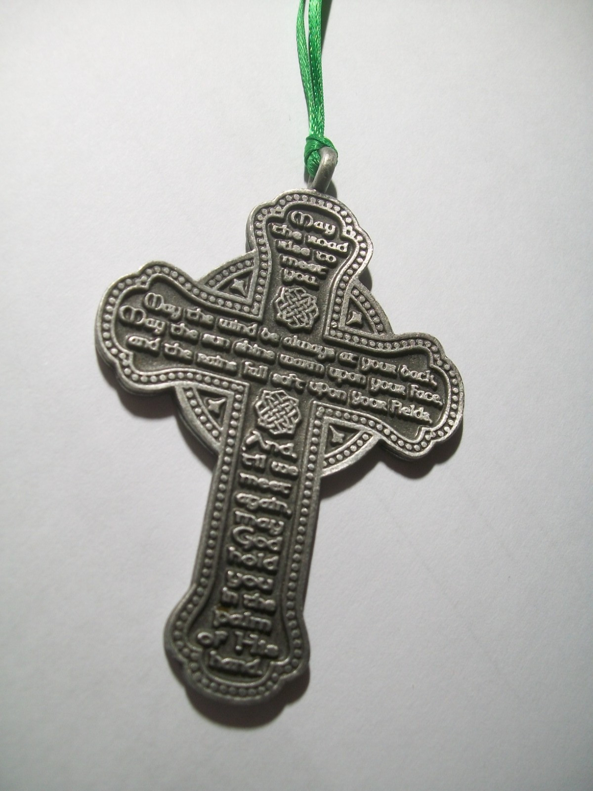 Irish Cross Christmas Ornament with Celtic/Irish Blessing Double Sided