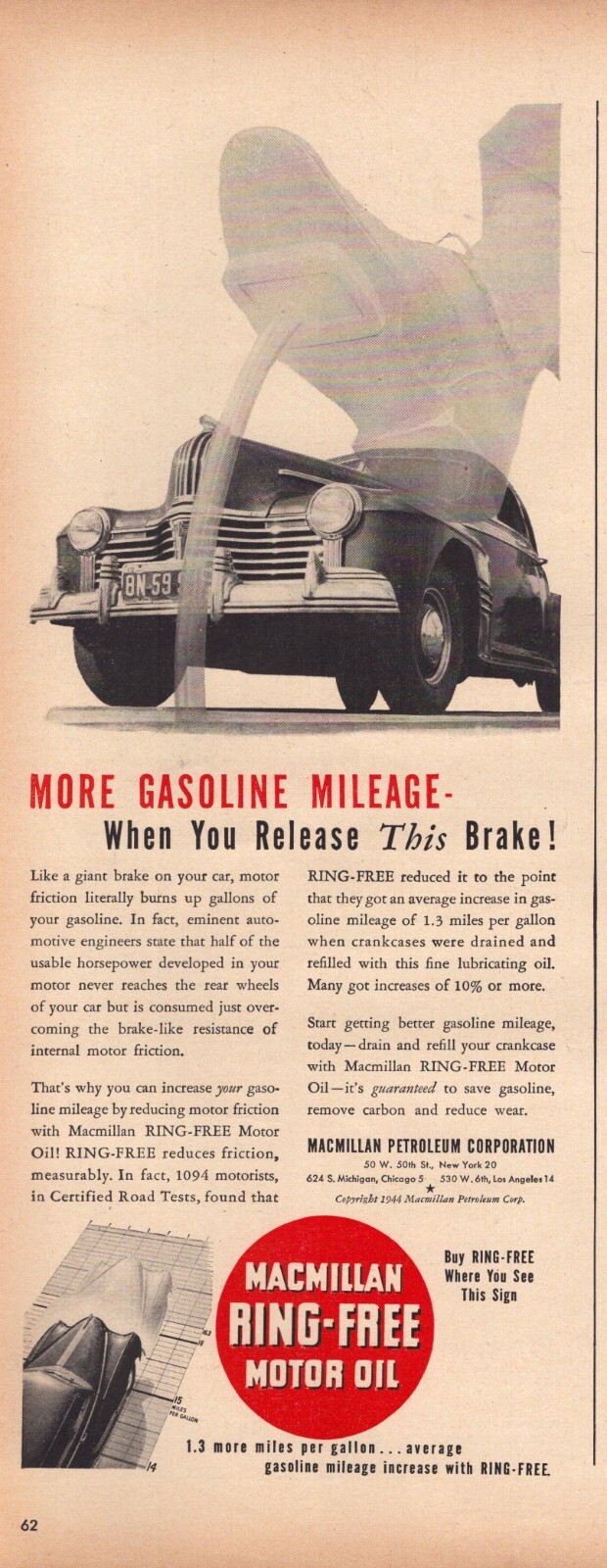 1944 Macmillan Motor Oil Vintage Print Ad WWII Era More Gasoline Mileage 1944 Macmillan Motor Oil Vintage Print Ad WWII Era More Gasoline Mileage