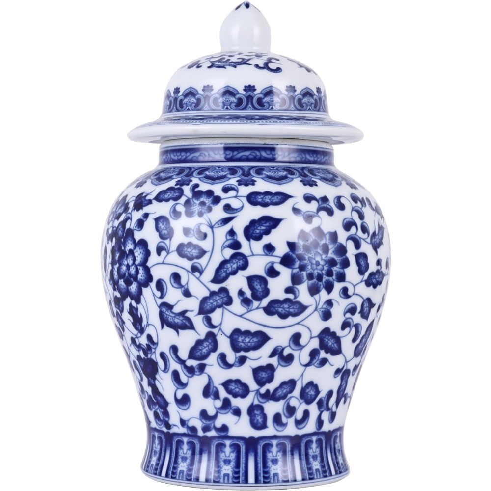 Handmade Blue White Porcelain Ginger Jar Chinoiserie Vase Home Decor Handmade Blue White Porcelain Ginger Jar Chinoiserie Vase Home Decor