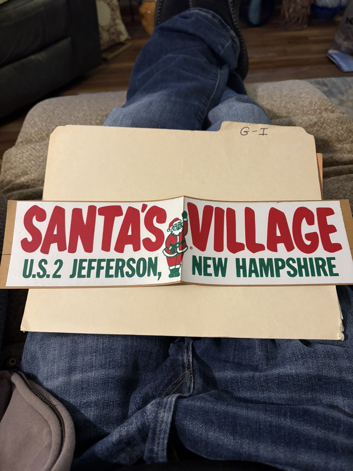 VTG  1970’s ? SOUVENIR SANTA'S VILLAGE"~New Hampshire~Sticker Never Used- Look