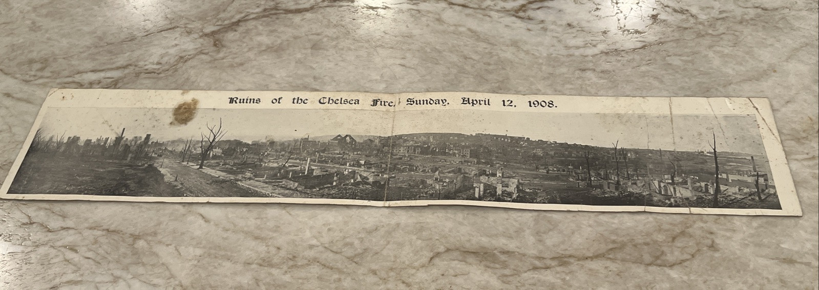 WOW 1908 Ruins Of The Chelsea Fire Massachusetts MA Birds Eye View 22.5x4.25” WOW 1908 Ruins Of The Chelsea Fire Massachusetts MA Birds Eye View 22.5x4.25”