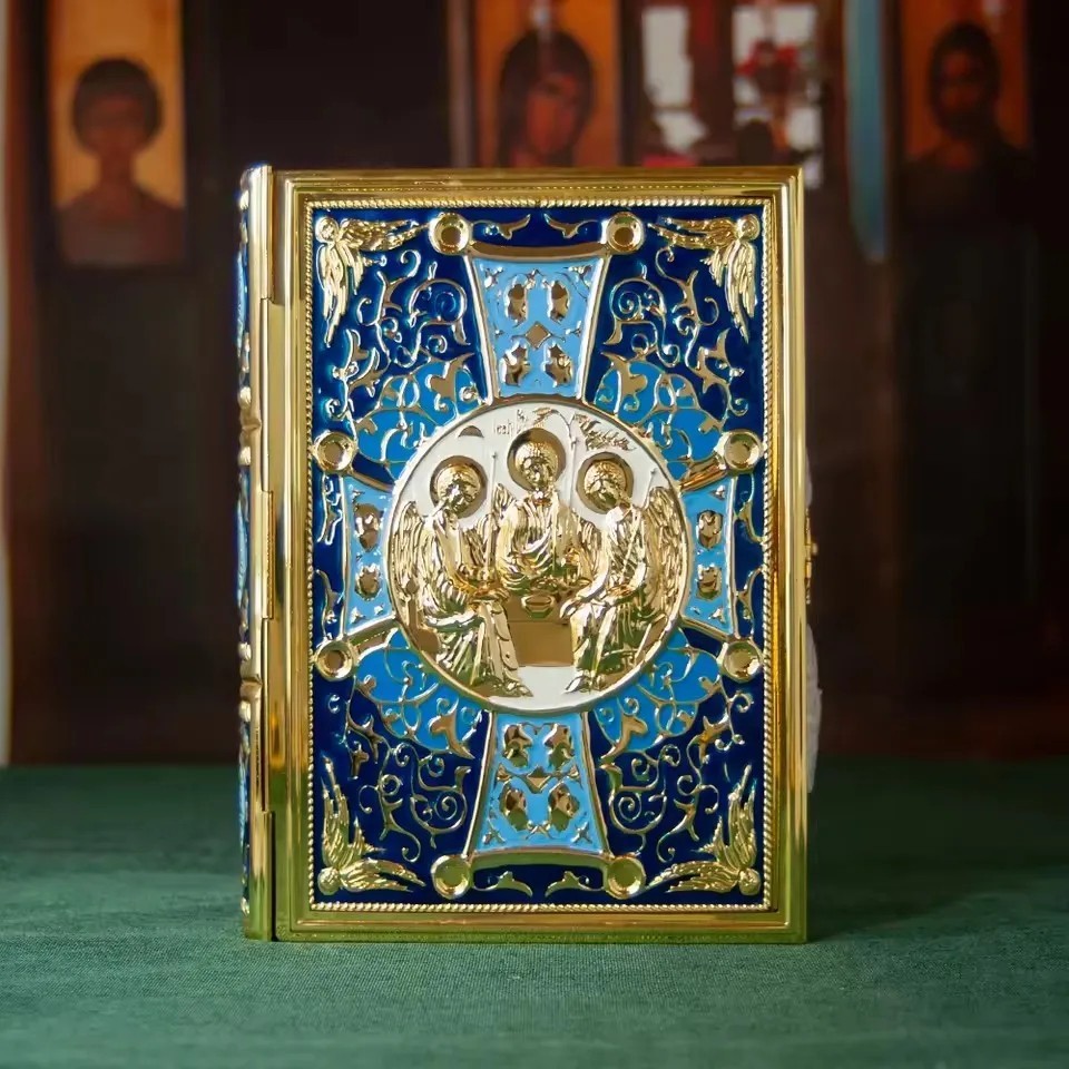 Orthodox Gospel Book Cover Blue Enamel Church Liturgy Home Altar Prayer Gifts Orthodox Gospel Book Cover Blue Enamel Church Liturgy Home Altar Prayer Gifts