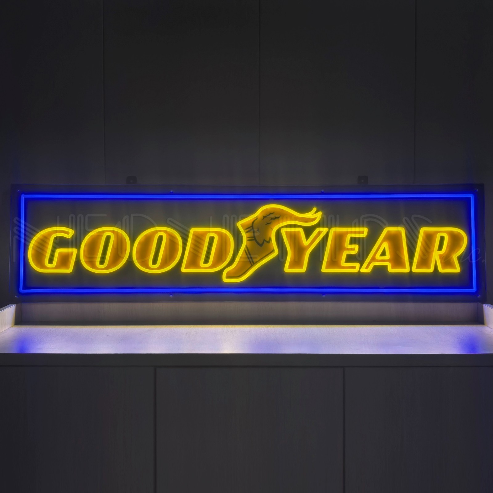 Goodyear Tires racing Flex LED Neon sign 48" Steel Case Garage wall Lamp light Goodyear Tires racing Flex LED Neon sign 48" Steel Case Garage wall Lamp light
