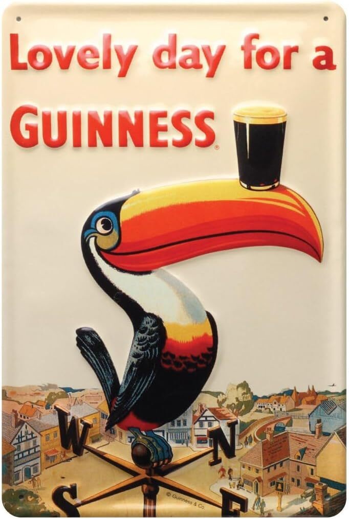 Guinness Toucan Weathervane Tin Metal Signs Home Décor Wall Art 8x12 Inch Guinness Toucan Weathervane Tin Metal Signs Home Décor Wall Art 8x12 Inch