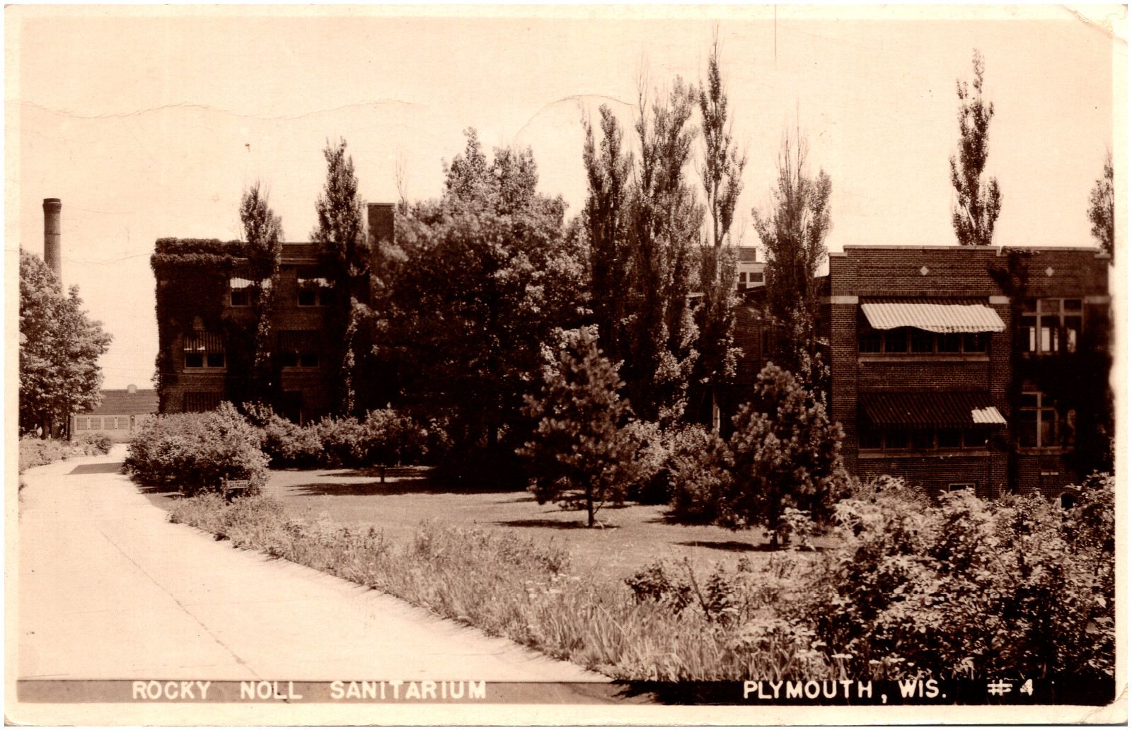 Rocky Noll Sanitarium Grounds in Plymouth Wisconsin WI 1948 RPPC Postcard Photo Rocky Noll Sanitarium Grounds in Plymouth Wisconsin WI 1948 RPPC Postcard Photo