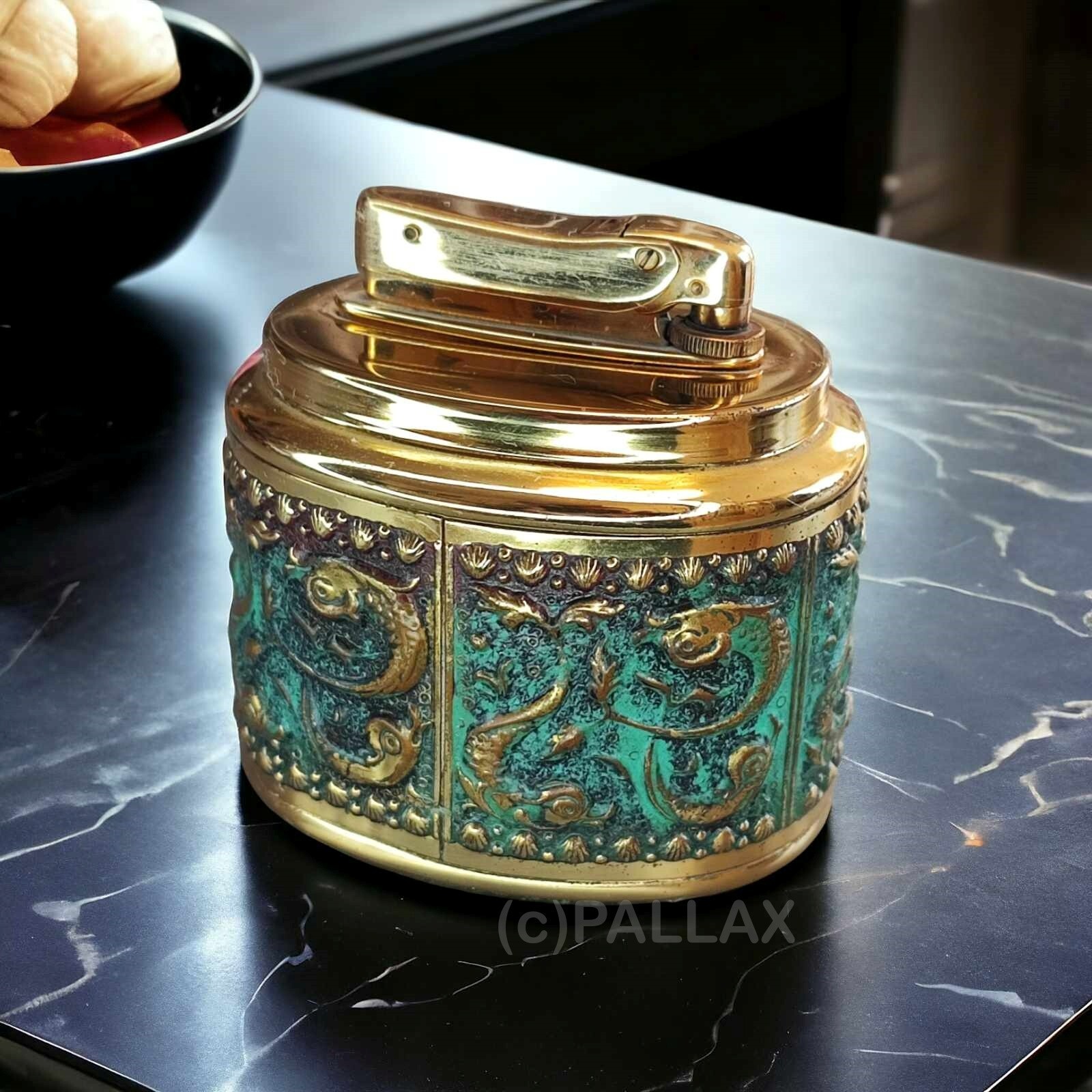 MYLFLAM TABLE LIGHTER MODEL 370 GAS LIGHTER BRASS / 1955 MYLFLAM TABLE LIGHTER MODEL 370 GAS LIGHTER BRASS / 1955
