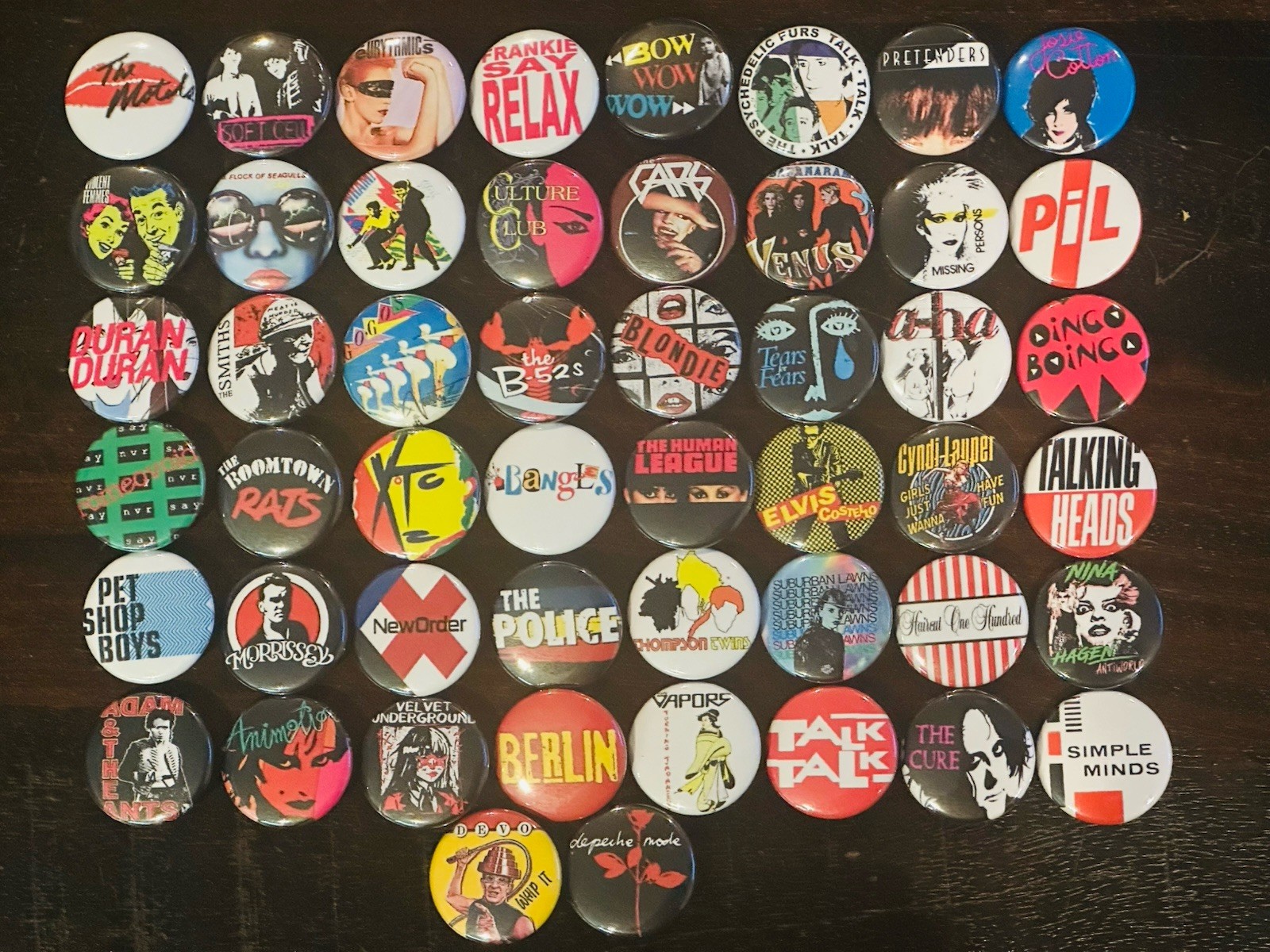 Assorted 80's New Wave Buttons / Pins Set Of 50 Assorted 80's New Wave Buttons / Pins Set Of 50